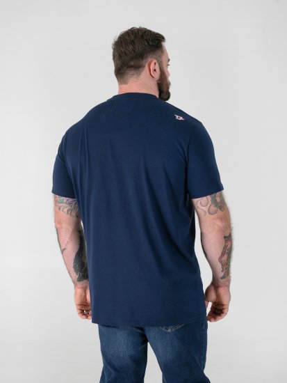 D555 Linton Tropical Skull Printed T-shirt Navy - Trička - Trička nadměrné velikosti - 2XL-14XL