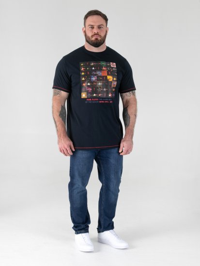 D555 Otto Official Pink Floyd 50th Anniversary Printed T-Shirt Navy - Trička - Trička nadměrné velikosti - 2XL-14XL