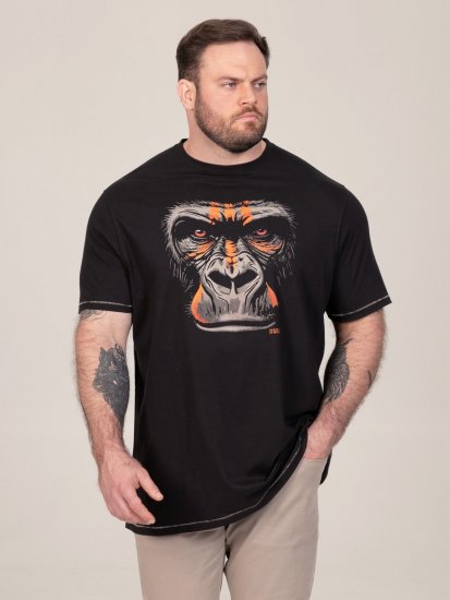 D555 Perkins Tričko s potiskem Černá - Trička - Trička nadměrné velikosti - 2XL-14XL