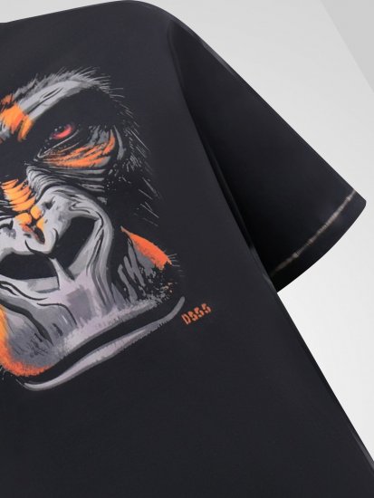 D555 Perkins Tričko s potiskem Černá - Trička - Trička nadměrné velikosti - 2XL-14XL