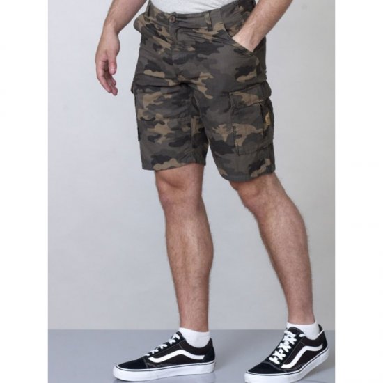 D555 Marty Camo Shorts Green - Šortky - Šortky Nadměrné Velikosti W40-W60