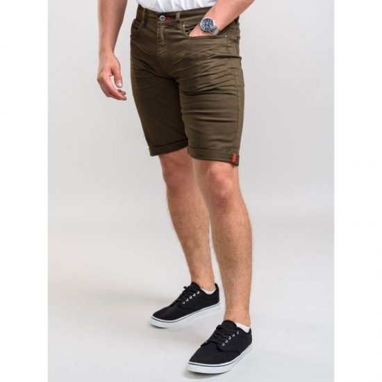 D555 Gilbert Stretch Shorts Khaki - Šortky - Šortky Nadměrné Velikosti W40-W60