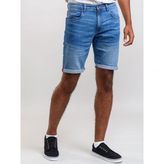 D555 Griffin Denim Shorts Stonewash - Šortky - Šortky Nadměrné Velikosti W40-W60