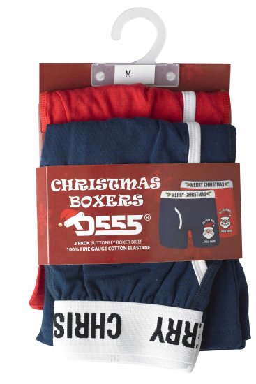 D555 Claus Christmas Boxers 2-pack - Spodní prádlo - Spodní Prádlo Nadměrné Velikosti 2XL-8XL