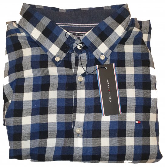Tommy Hilfiger Gingham Twill Shirt Blue - Motleyho šílený dubnový výprodej - 