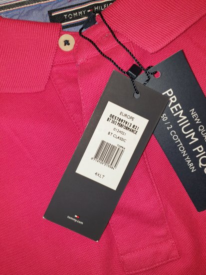 Tommy Hilfiger Classic Polo Dark Pink - Motleyho šílený dubnový výprodej - 