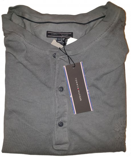 Tommy Hilfiger Long Sleeve Henley Grey - Motleyho šílený dubnový výprodej - 