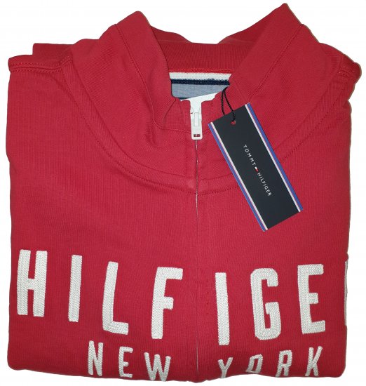 Tommy Hilfiger Kent Zip Thru Sweatshirt Red - Motleyho šílený dubnový výprodej - 
