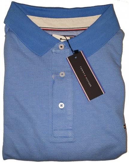 Tommy Hilfiger Jacquard Structure Polo Blue - Motleyho šílený dubnový výprodej - 