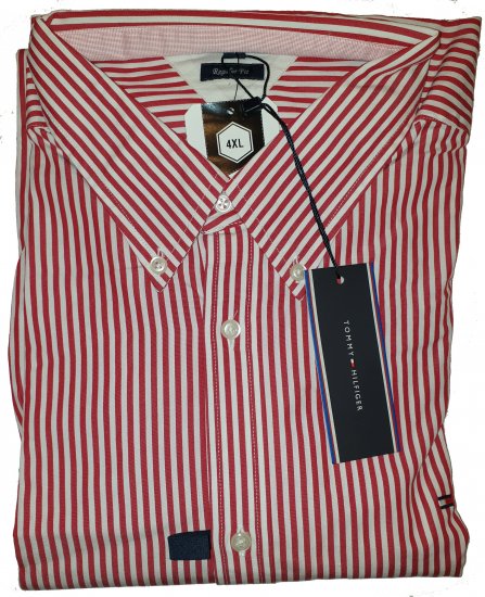 Tommy Hilfiger North Stripe Long Sleeve Shirt Red - Motleyho šílený dubnový výprodej - 