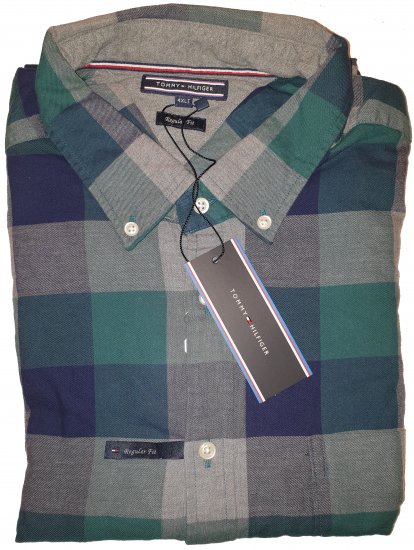Tommy Hilfiger Gingham Flannel Shirt Green - Motleyho šílený dubnový výprodej - 