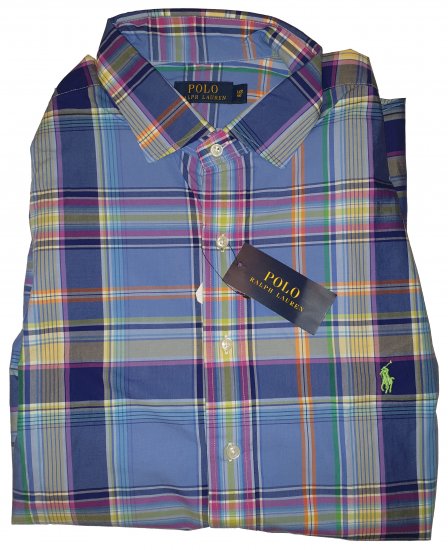 Polo Ralph Lauren Blue Check Shirt - Motleyho šílený dubnový výprodej - 