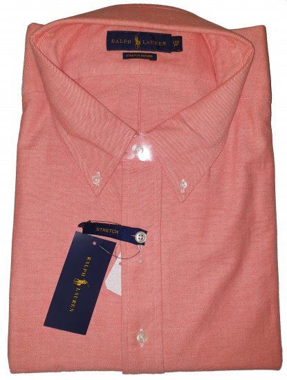 Ralph Lauren TC7E Long Sleeve Shirt Orange/White - Motleyho šílený dubnový výprodej - 