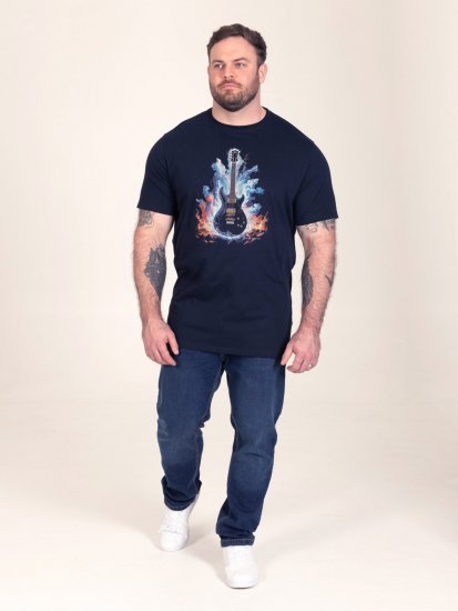 D555 Slater Tričko s potiskem Námořnická modrá - Trička - Trička nadměrné velikosti - 2XL-14XL