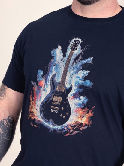D555 Slater Tričko s potiskem Námořnická modrá - Trička - Trička nadměrné velikosti - 2XL-14XL
