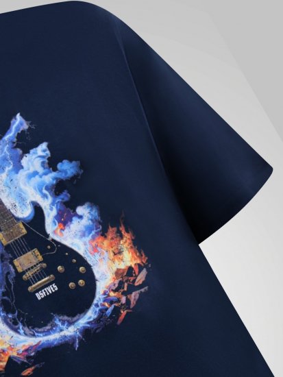 D555 Slater Tričko s potiskem Námořnická modrá - Trička - Trička nadměrné velikosti - 2XL-14XL