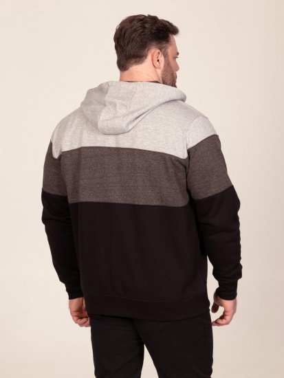 D555 Fitzgerald Zip Through Hoody With Cut & Sew Panels Černá - Mikiny & mikiny s kapucí - Mikiny & Mikiny s kapucí 2XL-12XL