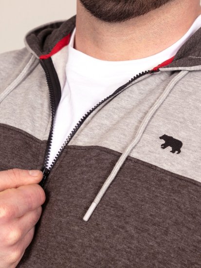 D555 Fitzgerald Zip Through Hoody With Cut & Sew Panels Černá - Mikiny & mikiny s kapucí - Mikiny & Mikiny s kapucí 2XL-12XL