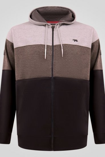 D555 Fitzgerald Zip Through Hoody With Cut & Sew Panels Černá - Mikiny & mikiny s kapucí - Mikiny & Mikiny s kapucí 2XL-12XL