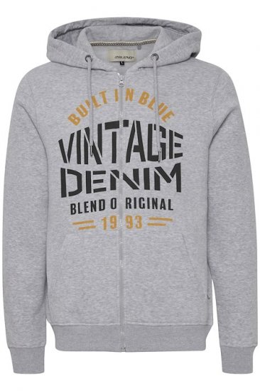 Blend Hoodie 4276 "Vintage Denim" Grey - Mikiny & mikiny s kapucí - Mikiny & Mikiny s kapucí 2XL-12XL
