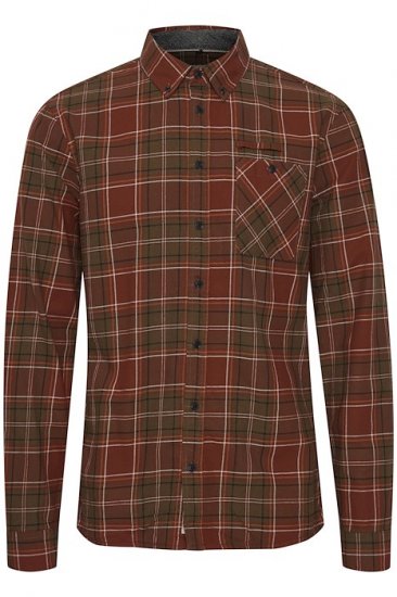 Blend Checked Long Sleeve Shirt 4324 Brown - Košile - Košile 2XL-10XL