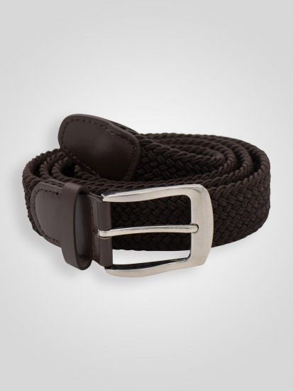 D555 Malcolm Braided Belt Brown - Pásky - Pásky W40-W70/2XL-8XL