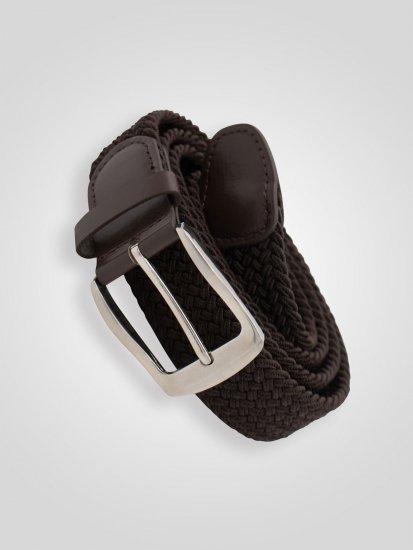 D555 Malcolm Braided Belt Brown - Pásky - Pásky W40-W70/2XL-8XL