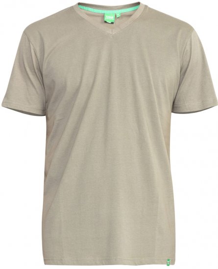 D555 Signature V-neck T-shirt Khaki - Trička - Trička nadměrné velikosti - 2XL-14XL