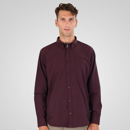 Double Outfitters GS-5225 Oxfordská košile Vínová - Košile - Košile 2XL-10XL