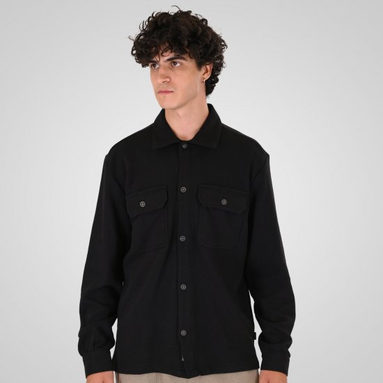Double Outfitters GS-5237 Košilová bunda Černá - Košile - Košile 2XL-10XL