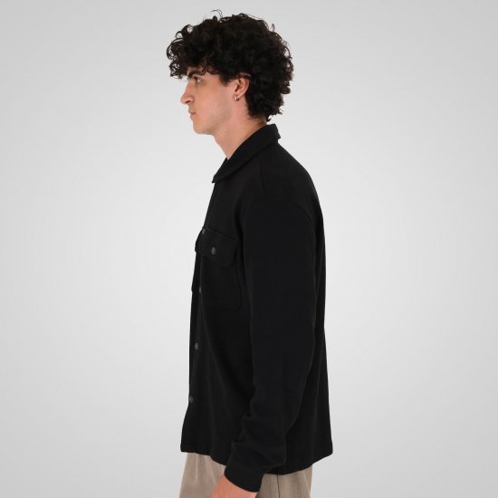 Double Outfitters GS-5237 Košilová bunda Černá - Košile - Košile 2XL-10XL