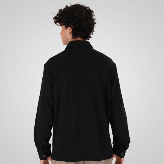 Double Outfitters GS-5237 Košilová bunda Černá - Košile - Košile 2XL-10XL