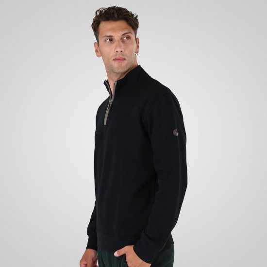 Double Outfitters MTOP-1163 Mikina s krátkým zipem Černá - Mikiny & mikiny s kapucí - Mikiny & Mikiny s kapucí 2XL-12XL