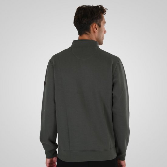 Double Outfitters MTOP-1163 Mikina s krátkým zipem Khaki - Mikiny & mikiny s kapucí - Mikiny & Mikiny s kapucí 2XL-12XL