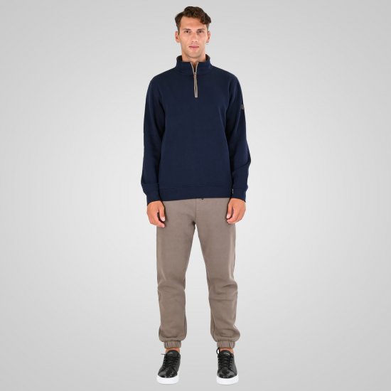 Double Outfitters MTOP-1163 Mikina s krátkým zipem Námořnická modrá - Mikiny & mikiny s kapucí - Mikiny & Mikiny s kapucí 2XL-12XL