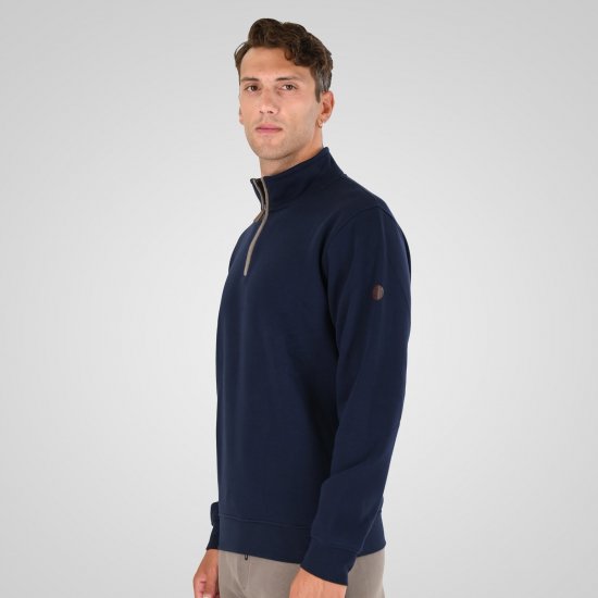 Double Outfitters MTOP-1163 Mikina s krátkým zipem Námořnická modrá - Mikiny & mikiny s kapucí - Mikiny & Mikiny s kapucí 2XL-12XL