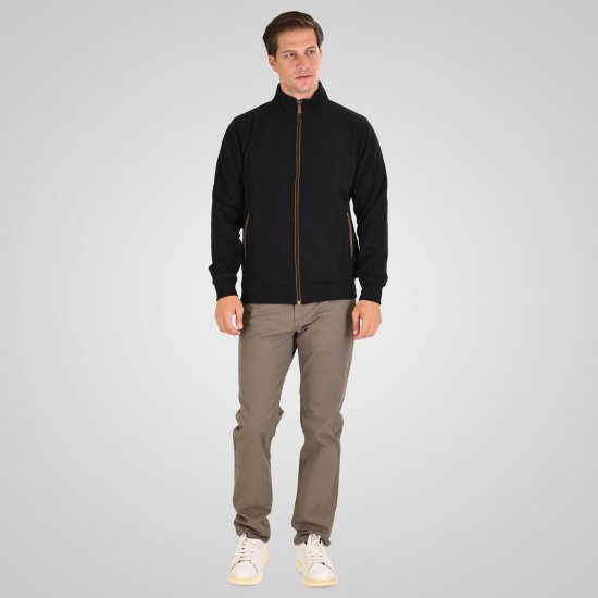 Double Outfitters SEL-1168 Mikina na zip Černá - Mikiny & mikiny s kapucí - Mikiny & Mikiny s kapucí 2XL-12XL