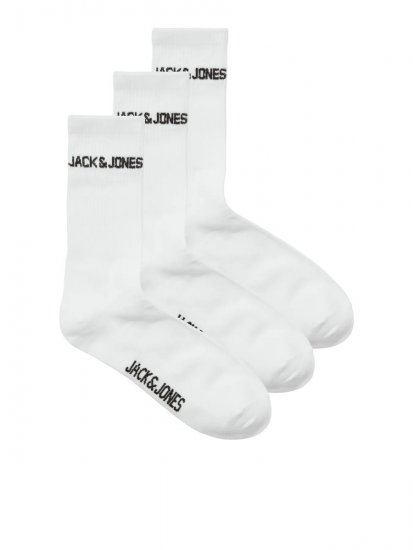 Jack & Jones Melvin Tenisové ponožky Bílá 3-pack - Spodní prádlo - Spodní Prádlo Nadměrné Velikosti 2XL-8XL