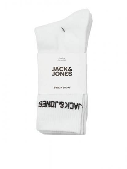 Jack & Jones Melvin Tenisové ponožky Bílá 3-pack - Spodní prádlo - Spodní Prádlo Nadměrné Velikosti 2XL-8XL