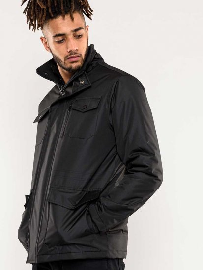 D555 Fargo Five Pocket Jacket With Ribbed Neck and Inner Quilting Black - Bundy - Bundy Nadměrné Velikosti - 2XL-8XL