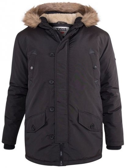 D555 Dundee Parka Jacket With Fur trimming and Teddy Fur Lined hood - Bundy - Bundy Nadměrné Velikosti - 2XL-8XL