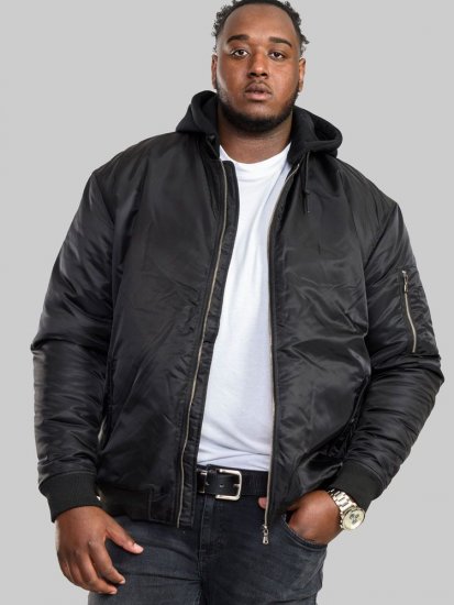 D555 Poppleford Bomber Jacket With Detachable Fleece Hood - Bundy - Bundy Nadměrné Velikosti - 2XL-8XL