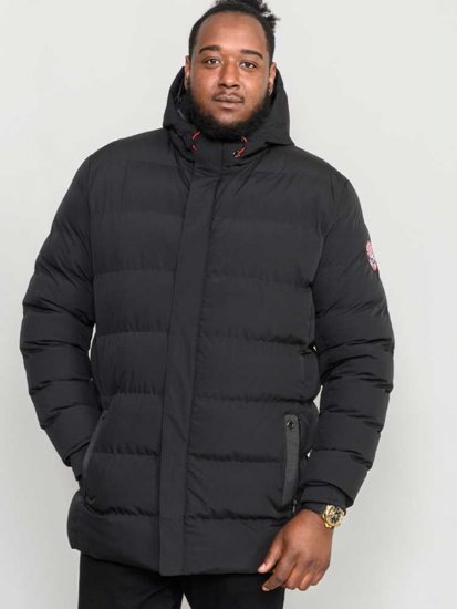 D555 Grove Quilted Parka Jacket Black - Bundy - Bundy Nadměrné Velikosti - 2XL-8XL