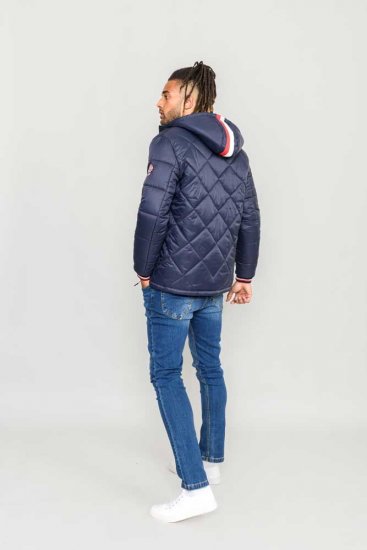 D555 Angus Diamond Quilted Puffer Jacket Navy - Bundy - Bundy Nadměrné Velikosti - 2XL-8XL