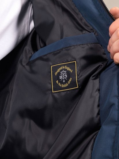 D555 Hank Ripstop Contrast Panelled Padded Hooded Jacket Námořnická modrá - Bundy - Bundy Nadměrné Velikosti - 2XL-8XL