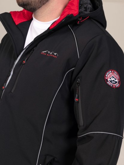 D555 Jamie Soft Shell Detachable Hood Padded Jacket Černá - Bundy - Bundy Nadměrné Velikosti - 2XL-8XL