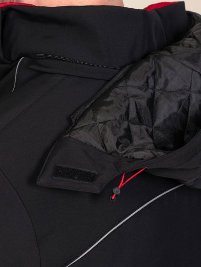D555 Jamie Soft Shell Detachable Hood Padded Jacket Černá - Bundy - Bundy Nadměrné Velikosti - 2XL-8XL