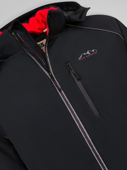 D555 Jamie Soft Shell Detachable Hood Padded Jacket Černá - Bundy - Bundy Nadměrné Velikosti - 2XL-8XL