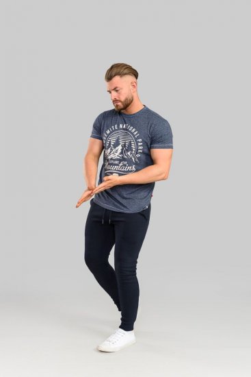 D555 Brandon Sweatpants with Tapered leg Navy - Tepláky & kraťasy - Tepláky a Teplákové Kraťasy 2XL-12XL