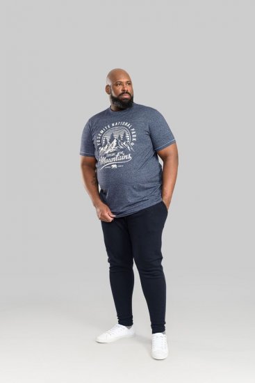 D555 Brandon Sweatpants with Tapered leg Navy - Tepláky & kraťasy - Tepláky a Teplákové Kraťasy 2XL-12XL